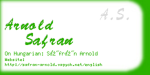 arnold safran business card